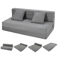 Canapé-lit pliable Garvee avec coussins en mousse à mémoire de forme, ergonomique et polyvalent pour le salon et le bureau, 203 x 152 x 15 cm, gris