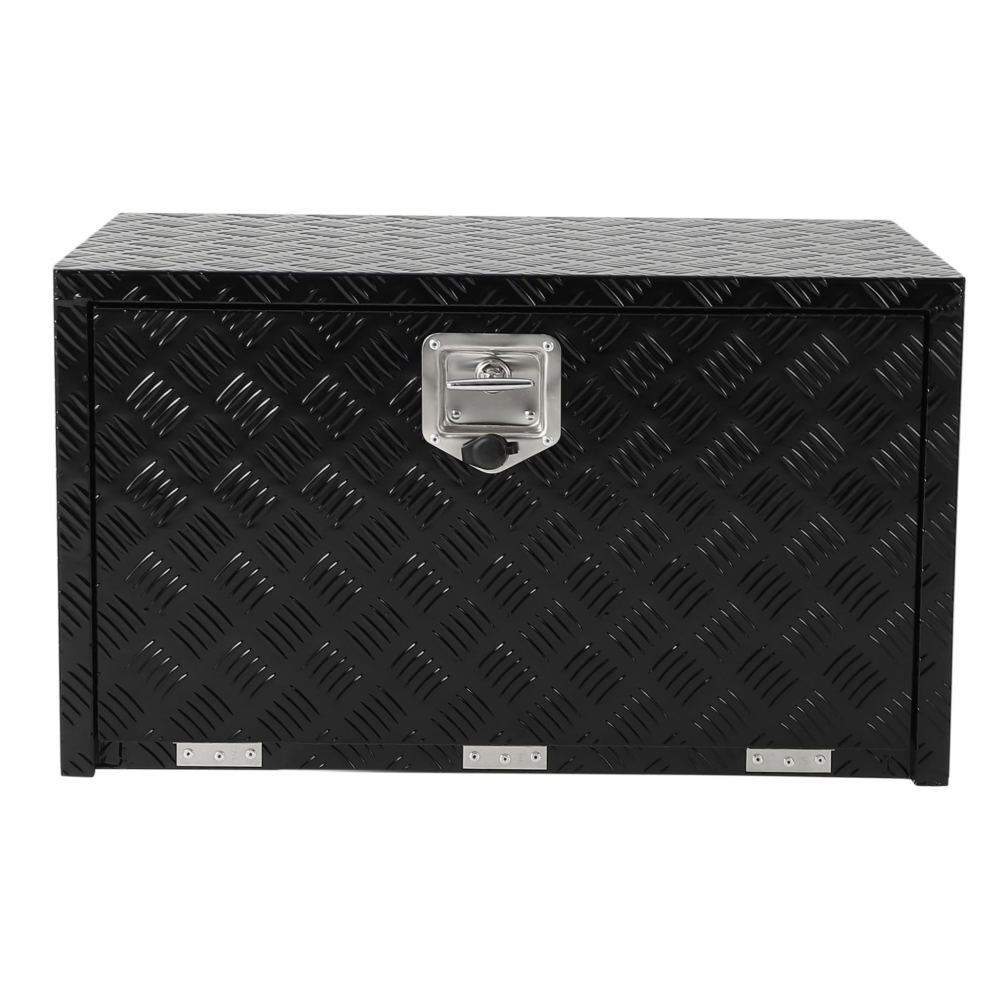 Coffre à outils Garvee 24 pouces en aluminium, étanche, robuste et verrouillable, pour pick-ups et camping-cars, couleur argent, peu encombrant.