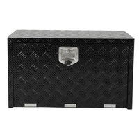 Coffre à outils Garvee 24 pouces en aluminium, étanche, robuste et verrouillable, pour pick-ups et camping-cars, couleur argent, peu encombrant.