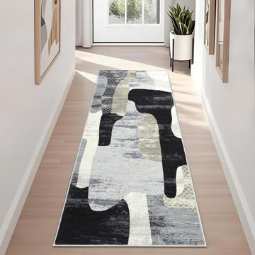 Tapis d'intérieur moderne abstrait Garvee, poils courts, antidérapant, lavable en machine, doux, léger, 60 x 230 cm, salon, bureau, multicolore