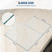 Planche à découper Garvee en verre trempé (lot de 2) avec pieds en caoutchouc antidérapants, rectangulaire, 30 x 40 cm, transparente