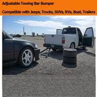 Barre de remorquage amovible Garvee 5000 LB, réglable de 0 à 42,5 pouces, en acier, pour Jeeps, SUV, camping-cars et remorques