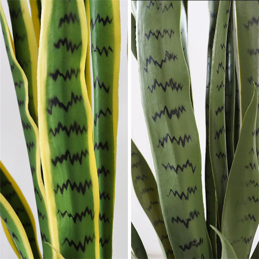 Garvee plante serpent artificielle 40 cm, agave réaliste avec feuilles en PEVA et pot en ciment PP, verte, pour bureau et maison