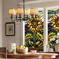 Film adhésif pour vitres Garvee, motif tournesol, adhérence statique, protection UV, 60 x 100 cm, pour la maison et le bureau