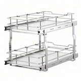 Garvee Panier Coulissant Pour Armoire De Cuisine, Tiroir Métallique Double Couches, Rails Glissants, 35,6 x 53,3 cm, Durable Et Silencieux