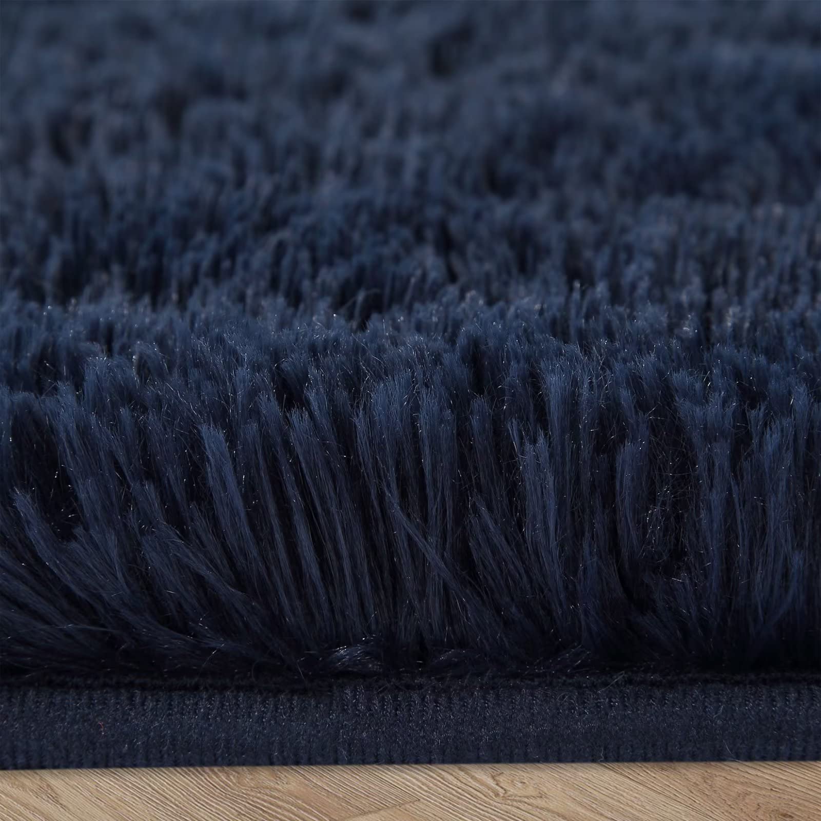 Tapis shaggy Garvee 152 x 244 cm, bleu marine tie-dye, ultra doux et moelleux, haute densité, pour chambre d'enfant ou salon