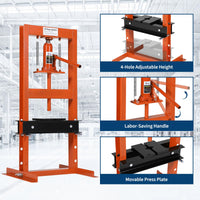 Presse hydraulique Garvee 6 tonnes, châssis en H avec plateaux mobiles, pour atelier et garage, réglable en hauteur sur 4 axes, acier, housse de protection contre la poussière