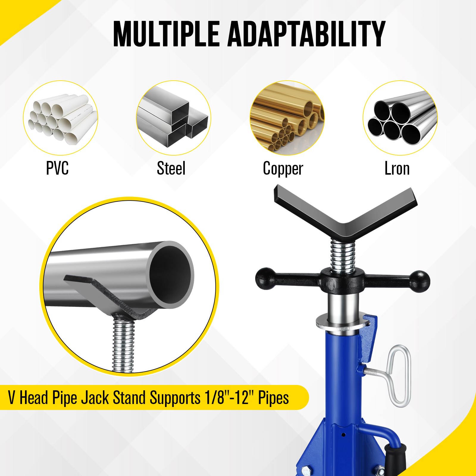 Support de levage de tubes Garvee – Robuste, réglable, idéal pour le soudage et la réparation automobile, conception robuste pour les ateliers