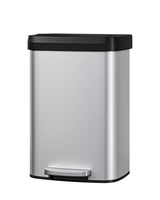 Poubelle Garvee 13 gallons en acier inoxydable avec couvercle, fermeture amortie, poignée ergonomique, argentée, pour îlot de cuisine, grande taille, antirouille - argent