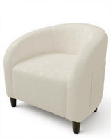 Garvee Fauteuil d’appoint bouclé blanc, assise en mousse haute densité, structure légère, poches latérales, pour salon chambre bureau - Blanc