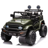 Garvee Jeep Électrique pour Enfants 12 V, Batterie 4,5 Ah, 4 Roues Stables, Plastique PP Robuste, pour Jardin et Extérieur, Vert militaire - Vert militaire