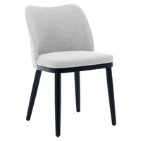 Ensemble de 2 chaises de salle à manger Garvee, revêtues de tissu avec pieds en bois, ergonomiques, modernes, grises, pour cuisine et café