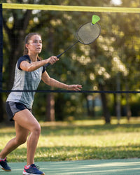 Filet de badminton Garvee 5,2 m (17 pi), pliable et réglable en hauteur, en nylon et fer, pour jeux intérieurs et extérieurs. Pied et sac de transport inclus.