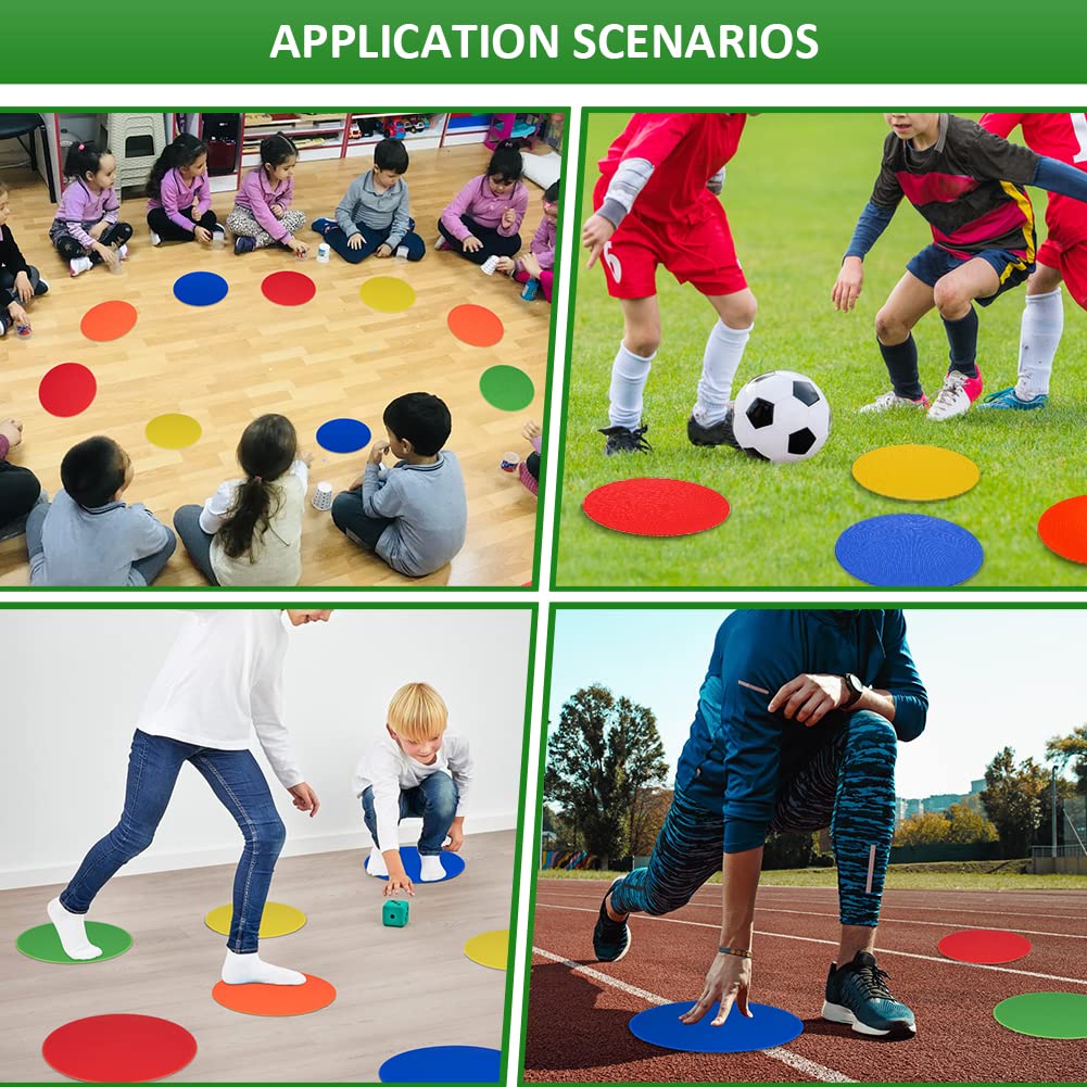 Marqueurs de taches Garvee pour enfants, lot de 10, 23 cm (9 pouces), en PVC, antidérapants, plats et colorés, pour le sport, l'entraînement et l'école.
