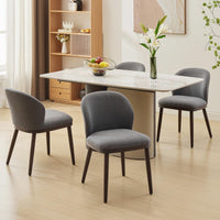 Ensemble de 2 chaises de salle à manger Garvee, revêtement moderne, dossier ergonomique, pieds en bois, capacité de charge de 120 kg, gain de place, pour cuisine et restaurant, gris