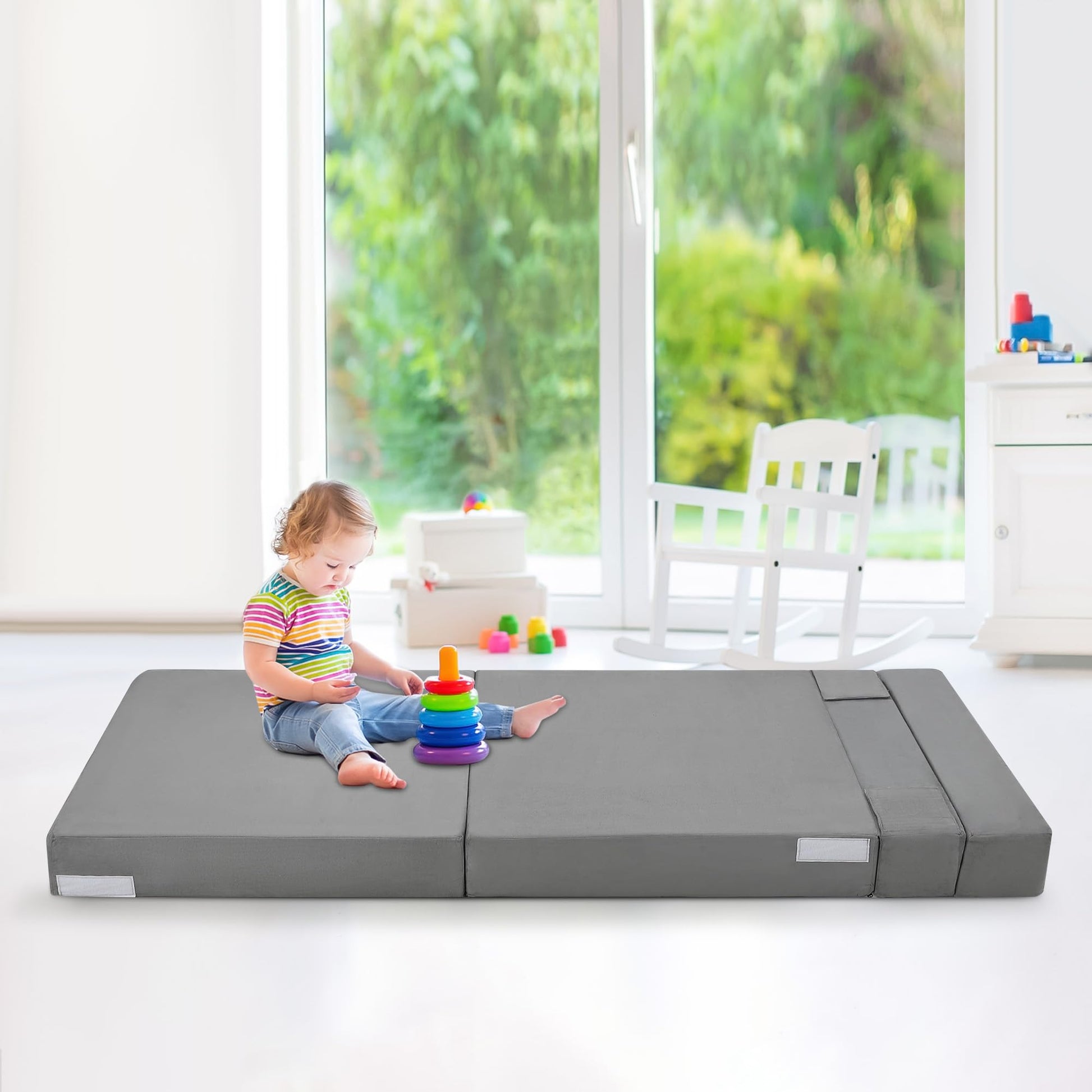 Canapé-lit pliable Garvee avec oreillers, mousse à mémoire de forme, multifonctionnel pour salon et bureau, 182 x 71 x 15 cm, gris