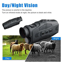 Monoculaire Garvee avec zoom numérique 5x et illuminateur infrarouge pour l'observation nocturne. Compact, robuste et de qualité HD.