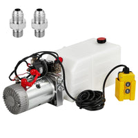 Groupe hydraulique double effet Garvee 12 V – Réservoir en plastique de 6 L, démarrage rapide et résistant à la corrosion pour remorques et plateformes élévatrices
