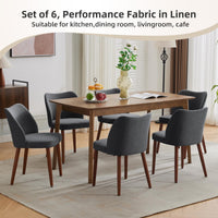 Chaises de salle à manger Garvee rembourrées, lot de 2, revêtement en tissu et pieds en bois, pour restaurants et cafés, 78 x 47 x 51 cm, grises