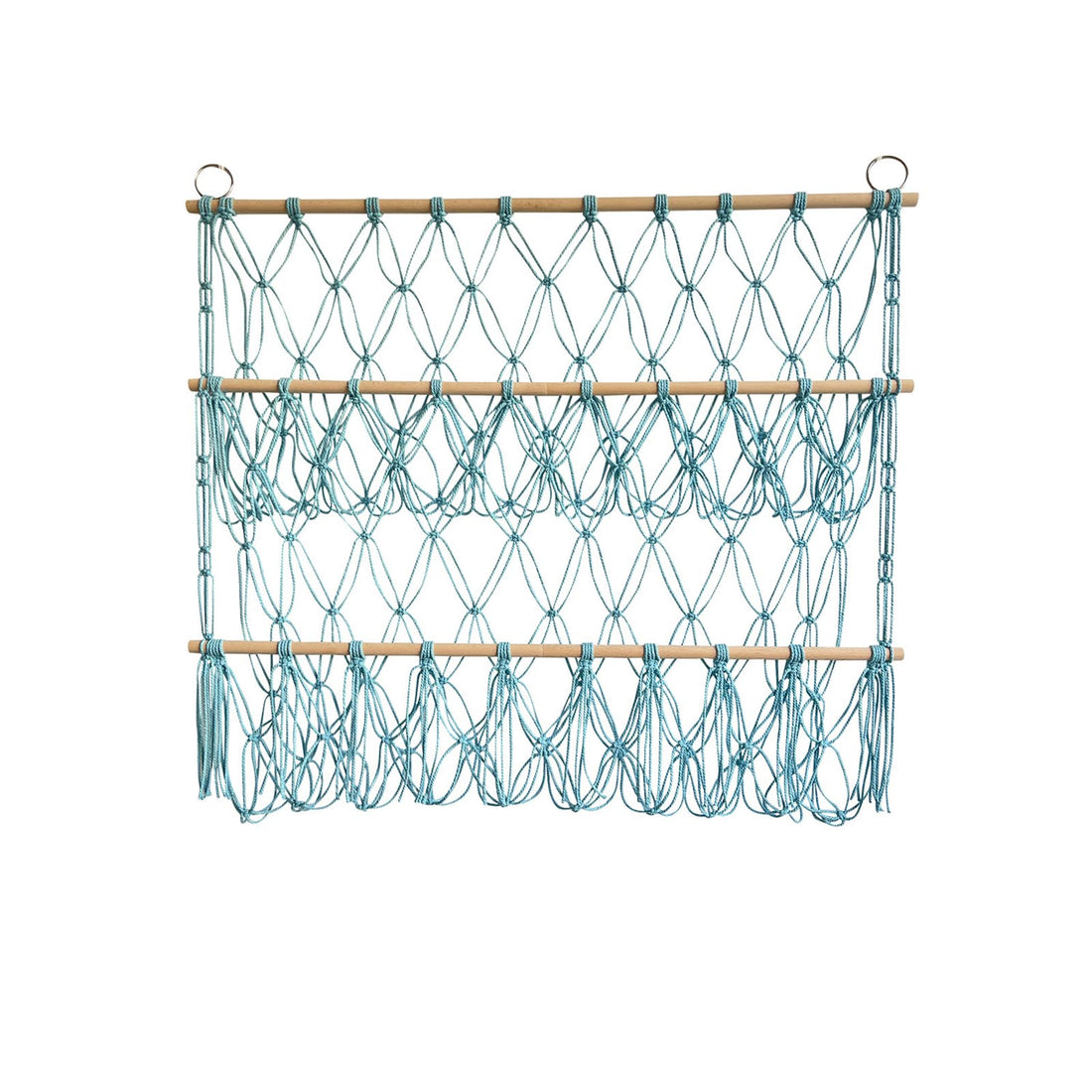 Hamac de rangement pour peluches Garvee, en filet macramé ajustable, pour chambre d'enfant ou salle de jeux, bleu