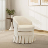 Garvee Tabouret de Coiffeuse Pastel avec Dossier Haut et Accoudoirs, Poches Latérales, Structure Bois, Assise Confortable et Ergonomique pour Maquillage - 