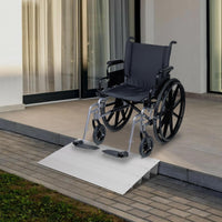Garvee Rampe de seuil en aluminium, 86,4 cm L x 54,1 cm l x 10,2 cm H, charge 318 kg, rampe en 4 pièces pour fauteuils roulants