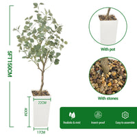 Arbre artificiel Garvee de 1,5 m (5 pi) d'intérieur, réaliste, sans entretien, décoratif et polyvalent pour la maison et le bureau (vert).
