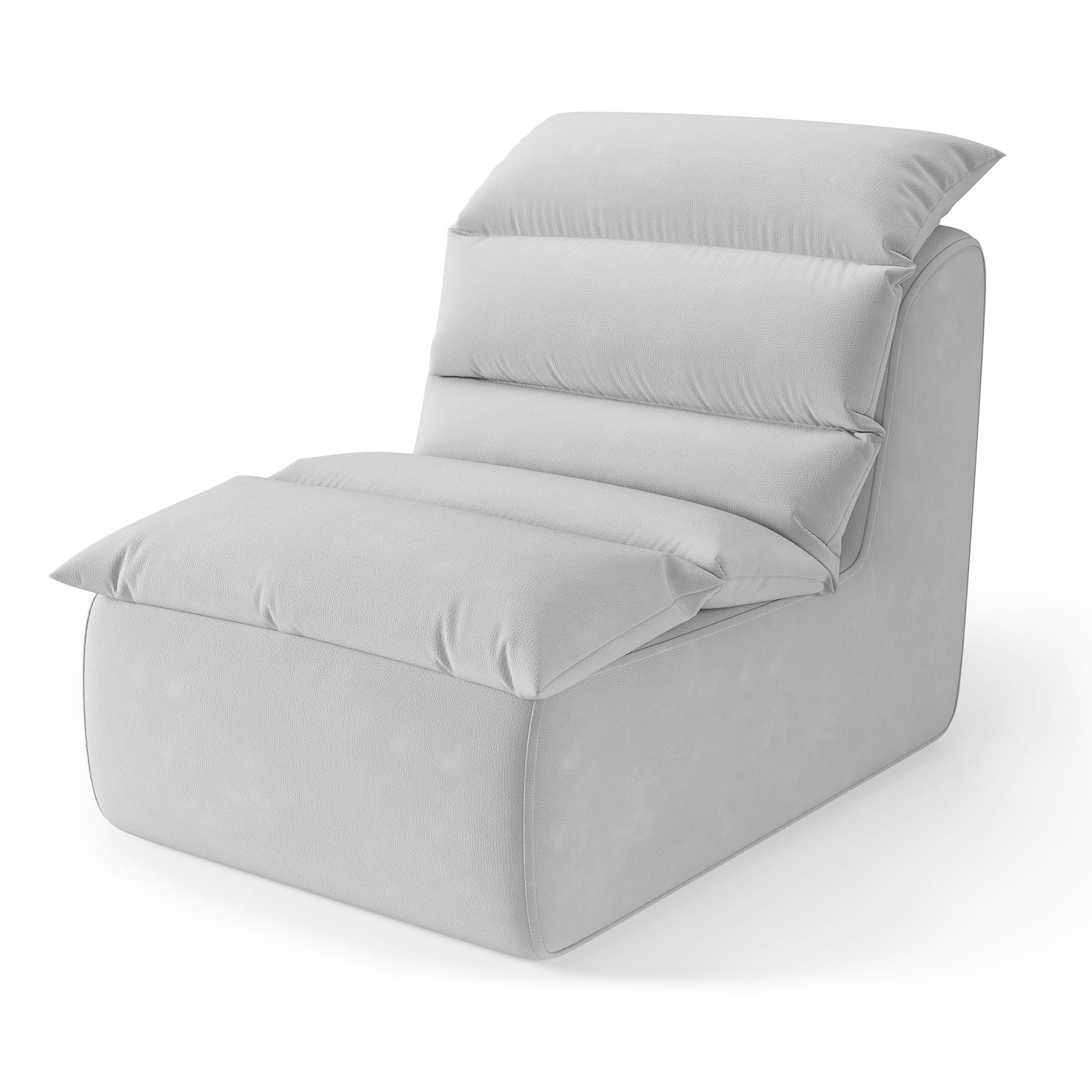 Pouf Garvee pour adultes avec mousse haute résilience et base antidérapante, tissu éponge, ergonomique, gris, salon et chambre