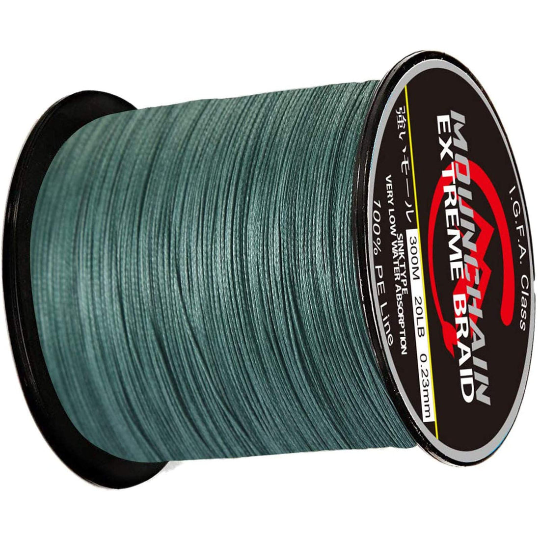 Ligne de pêche tressée Garvee, 4 brins, 40 lb, résistante à l'abrasion et aux UV, noire et verte, polyvalente pour l'eau douce et l'eau salée.