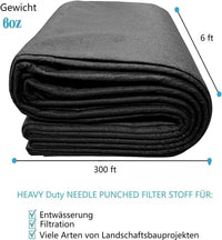 Géotextile GARVEE pour aménagement paysager, 183 x 9144 cm, polypropylène 6 oz, drainage, résistance à la traction 350 N, capacité de charge 440 N, pour allées, routes et protection contre l'érosion.