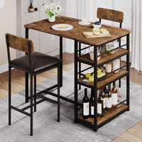 Garvee Table de bar avec 2 tabourets rembourrés, ensemble 3 pièces. Pour cuisine, petits espaces, style vintage.