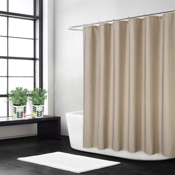 Rideau de douche imperméable Garvee en polyester avec crochets pour salles de bain et baignoires 183 x 244 cm, couleur café