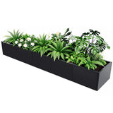 Garvee Bac à plantes métallique extra long 173 cmx46 cmx30 cm avec drainage, acier robuste, assemblage sans outils, fini noir, jardin extérieur et commercial