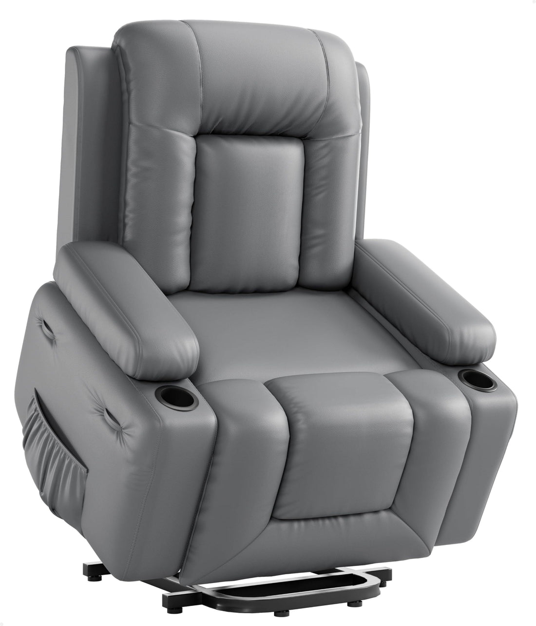 Fauteuil releveur électrique Garvee avec fonction chauffante et massante, réglable, revêtement en similicuir, pour seniors et personnes à mobilité réduite, 98 x 95 x 103 cm, noir