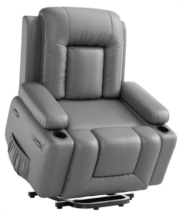 Fauteuil releveur électrique Garvee avec fonction chauffante et massante, réglable, revêtement en similicuir, pour seniors et personnes à mobilité réduite, 98 x 95 x 103 cm, noir