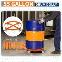 Chariot pour fût Garvee de 55 gallons – Acier galvanisé, traverses et roues pivotantes, adapté à un usage industriel dans les entrepôts et les ateliers