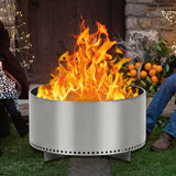 Brasero Garvee 69 cm sans fumée – Panier à feu en acier inoxydable avec cendrier amovible et poignées pour jardin et terrasse