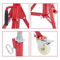 Support de tuyauterie Garvee avec tête en V, hauteur réglable de 71 à 132 cm, pliable, en acier, capacité de charge de 500 kg, avec roulettes, stable, pour le soudage, les ateliers et l'industrie