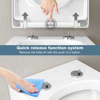 Garvee Abattant WC Duroplast blanc avec fermeture douce automatique et déclipsage rapide, siège de toilette moderne pour salle de bain