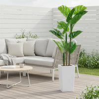 Plante Monstera artificielle Garvee de 1,37 m avec pot blanc pour intérieur et extérieur, branches ajustables, polyester et plastique, entretien facile, vert hyperréaliste