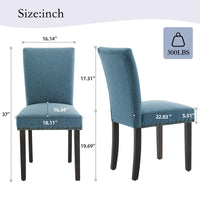 Chaises de salle à manger Garvee Parsons, lot de 2, ergonomiques, revêtement en lin, pieds en bois, salon, cuisine, style moderne