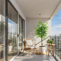 Arbre artificiel d'intérieur Garvee avec feuilles en caoutchouc, tronc naturel, pot stable pour la maison et le bureau, moderne et facile d'entretien.