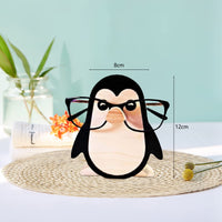 Garvee Porte-lunettes, présentoir à lunettes de soleil en bois avec un adorable motif animal, style pingouin, idéal pour la chambre, le bureau ou la chambre.