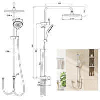 Colonne de douche GARVEE Rain Shower sans accessoires chromés – Colonne de douche ronde en acier inoxydable 25 cm