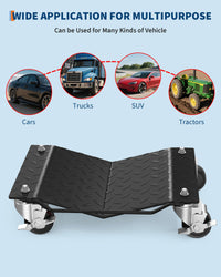 Ensemble de chariots pour roues de voiture Garvee, 2 pièces, capacité de charge de 3000 lb, plateforme en forme de V, acier, pour voitures, camions et motos