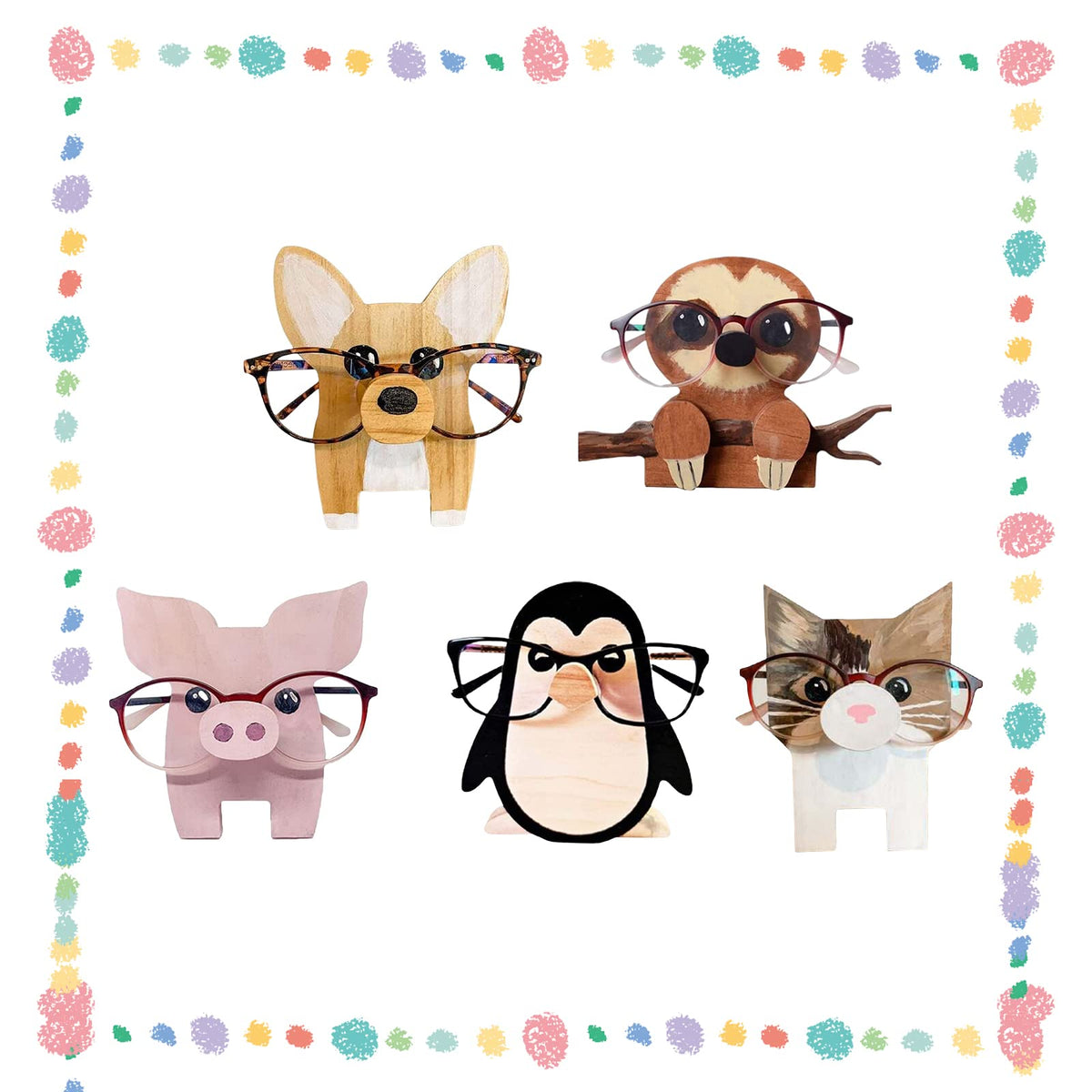 Garvee Porte-lunettes de soleil en bois, mignon, en forme de chat, pour chambre ou bureau