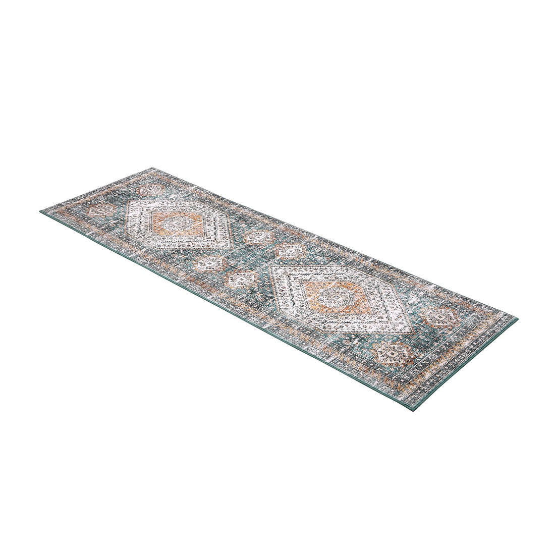 Tapis de couloir vintage Garvee, lavable, antidérapant, motif médaillon floral, vert, 60 x 230 cm, Allemagne