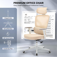 Chaise de bureau ergonomique Garvee en maille avec soutien lombaire réglable, dossier haut, accoudoirs 3D, structure en métal, pivotante, pour bureau et télétravail, noire