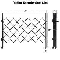 Portail de sécurité pliant Garvee simple, acier 180 x 155 cm, avec roulettes à 360° verrouillables, pour cour et garage, noir