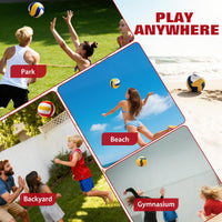 Filet de volley-ball Garvee 3,65 m (12 pi) à hauteur réglable, portable, avec poteaux en fibre de verre et filet 3 couches résistant aux déchirures, idéal pour la plage et le jardin.